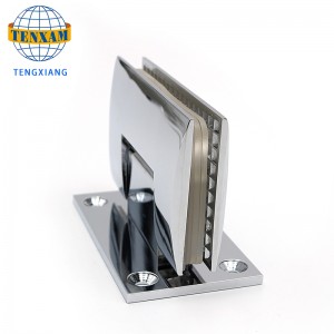 Clip de salle de bain Salle de douche Panneau de ponge en acier inoxydable Porte-porte de verre 90 degrés Soudage vitrage Porte de fixation