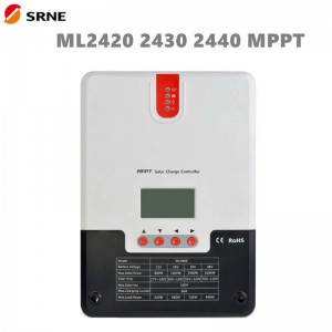Contrôleur de charge solaire SRNE MPPT 20A 30A 40A 12V24V LCD MAX100V SOALR Panneau de panneau pour la batterie Li-ion de gel d\'acide hors réseau
