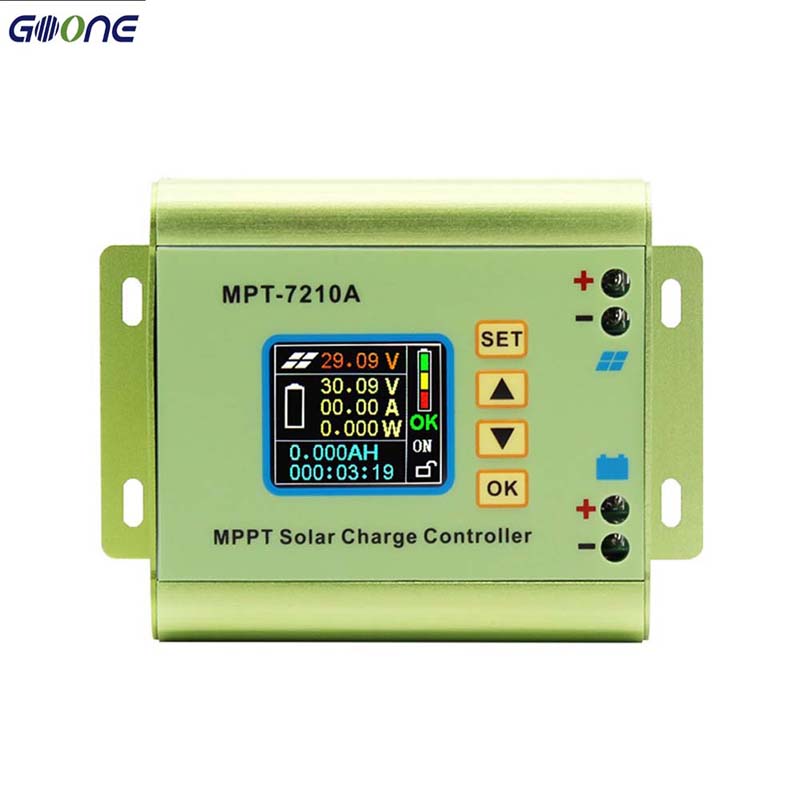 MPT7210A MPPT LCD Contrôleur de charge solaire Alliage Alliage d'aluminium Régulateur solaire pour la sortie de la batterie Lipo 600W 24V 36V 48V 60V 72V