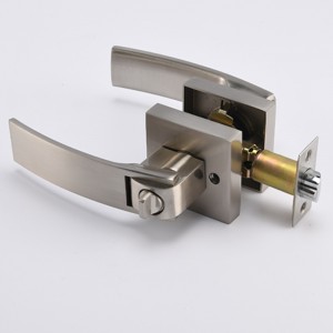 S7811 Poignée de portenickel en satin avec verrouillage et clé, serrure de porte d\'entrée à clé \\\\ levierndoor, verrouillage de levain de porte d\'entrée