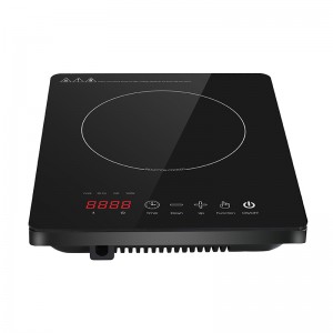 Table de cuisson à induction portable BTC03, cuisinière à induction tactile de 2000W avec verrou de sécurité pour enfants, comptoir de commande de puissance et de température à 8niveaux