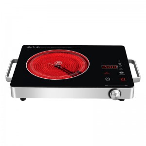 Table de cuisson électrique portative A13A, brûleur unique d\'infrarouge électrique 1200W pour la cuisine Camping RV Bureau, Verre en céramique Single Plaques Chaude