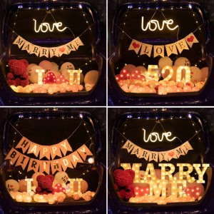 Alphabet personnalisé Numéro d\'arabe Marquee Lights 3D LED Lettre Signe Nuit Lumière denuit en plein air pour Bar Hotel Mariage Festival Décoration