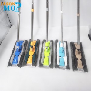 Jason Haute Qualité Aluminium Tige en acier inoxydable en microfibre de la vadrouille longue denettoyage de sol de vadrouille plate