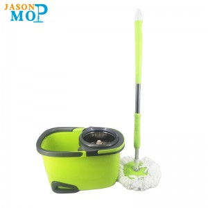 SECKESSE SECKET DE MOP SPUT SPUT FREE avec poignée extensible en acier inoxydable Poignée séchée humide Nettoyage 360 ​​Têtes rotatives