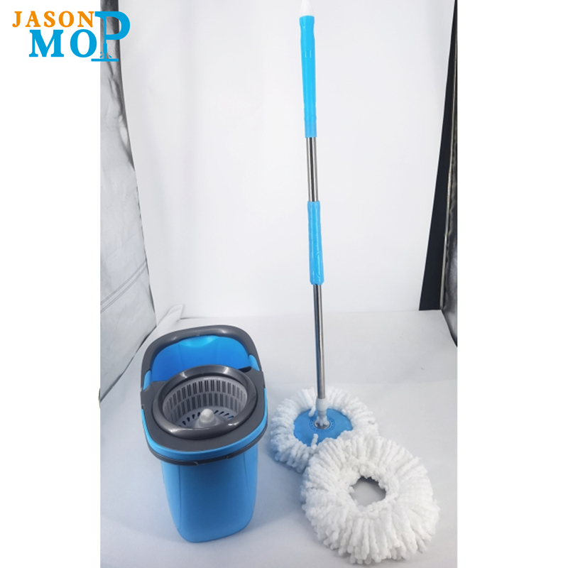 SECKESSE SECKET DE MOP SPUT SPUT FREE avec poignée extensible en acier inoxydable Poignée séchée humide Nettoyage 360 ​​Têtes rotatives