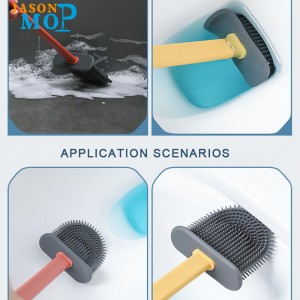 JASON Ménage Nettoyage Brosse De Toilette En Plastique Brosse De Toilette En Silicone Souple Plat Avec