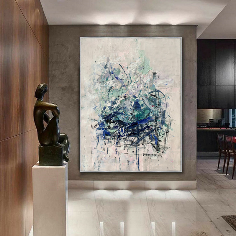 100% à la main Mandat moderne Art Abstrait Peinture à l'huile sur toile pour décor d'entrée