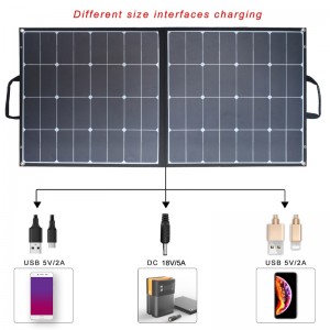 40W 60W 80W 100W 120W 150W 200W Chargeur de panneau solaire pliable Portable pour les centrales électriques