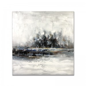 Vente chaude Abstrait Artwork sur toile Modren Noir et Blanc Peintures à l\'huile à la main pour salon Décoration murale