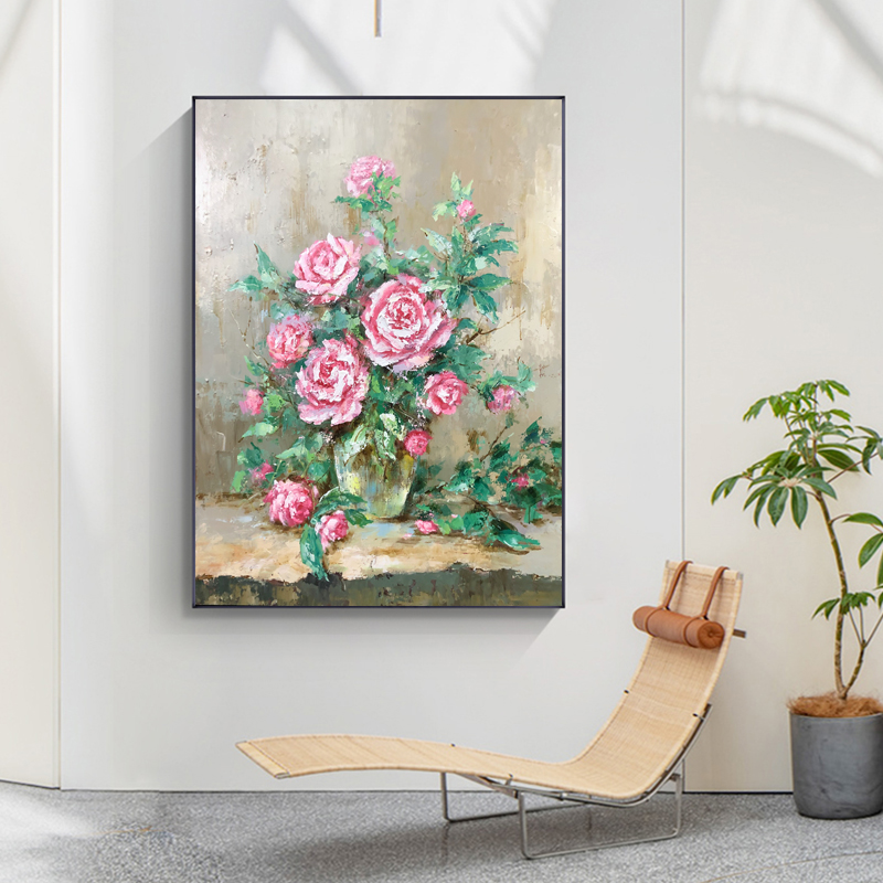 Fleur en gros fleur pure peinte à la main en toile acrylique peinture à la main décoration murale abstraite oeuvre de toile huile pour salon