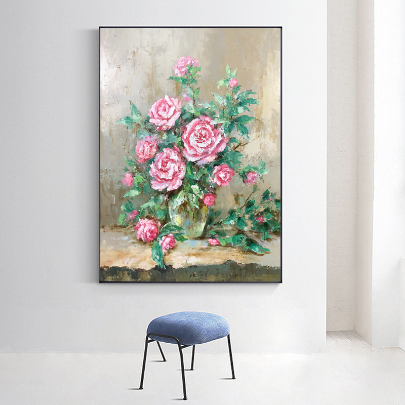 Fleur en gros fleur pure peinte à la main en toile acrylique peinture à la main décoration murale abstraite oeuvre de toile huile pour salon