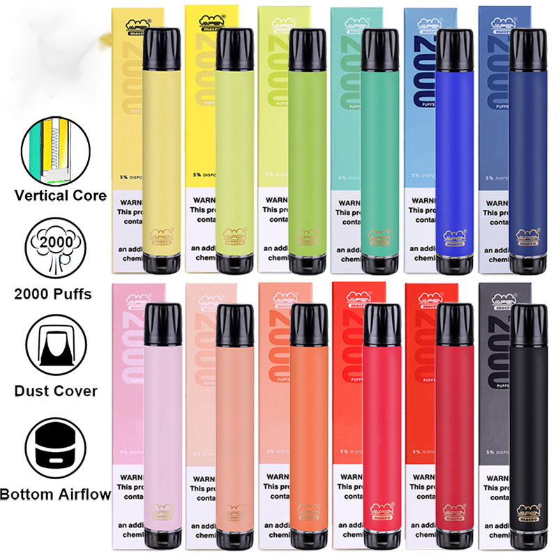 Authentic Vapen Macro 2000 Puffs Visable Vape Vape avec bobine verticale PLUS XXL XTRA Extra Flex Vaporisateur Pré-rempli BARS E CIGS Vaporisateurs