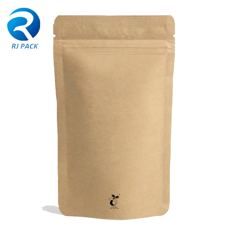100% de chaleur compostable refermable haute barrière alimentaire emballage d'emballage debout pour la pochette sac kraft