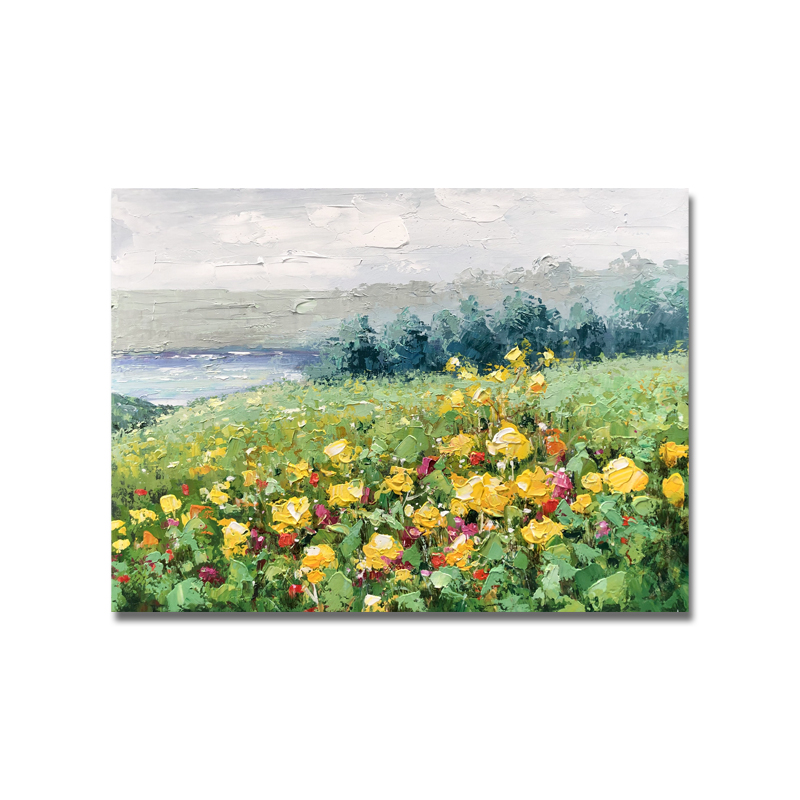 Moderne fleurs décoration murale peinture abstraite peinture à l'huile de paysage pâtoralnaturel