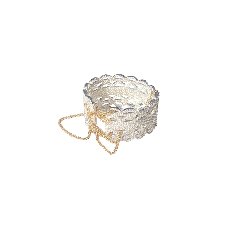 Anneau d'ouverture de dentelle vintage creusée
