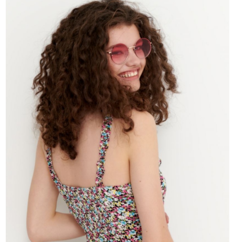 Robe de viscose imprimé floral mini longueur