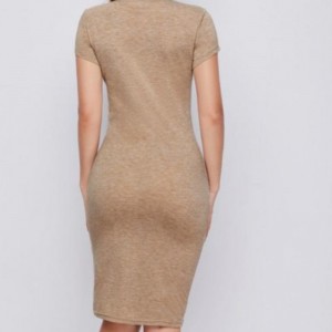 Robe sexy tricotée jupes à manches courtes