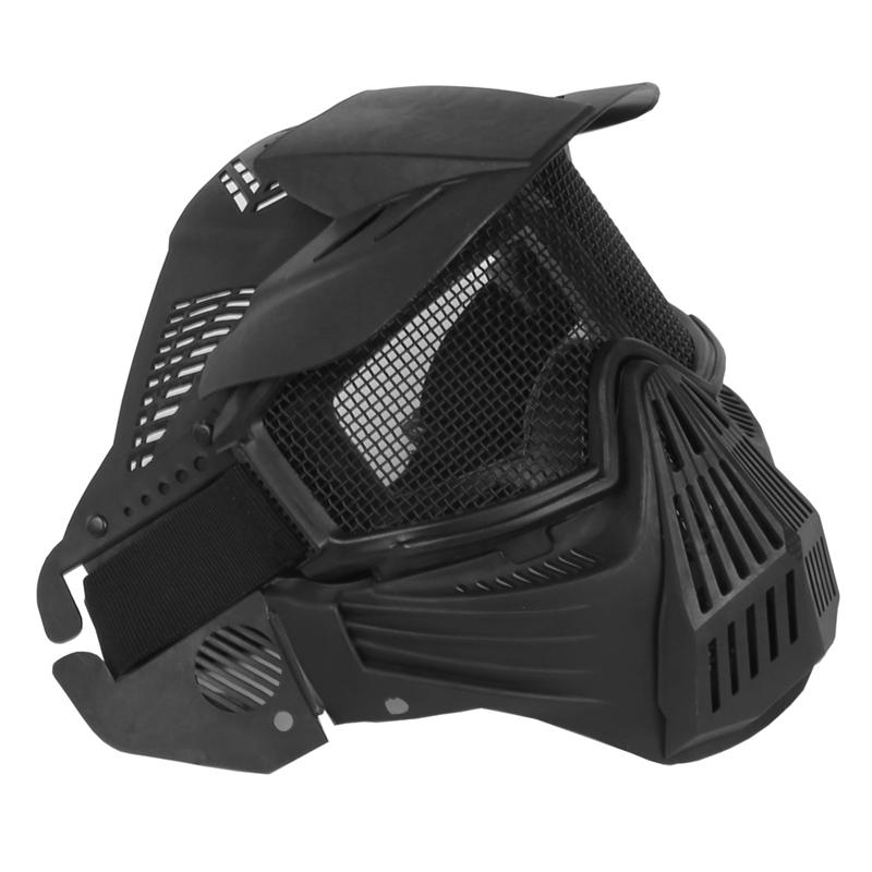 44MA07-BK Masque Airsoft Masques tactiques Visage complet avec protection des yeux pour les jeux de survie CS Tir de tir