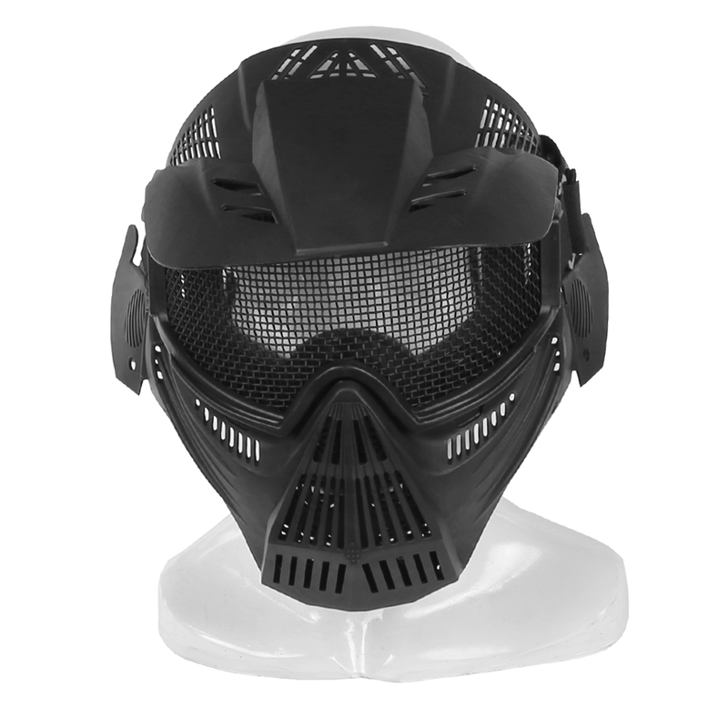 44MA07-BK Masque Airsoft Masques tactiques Visage complet avec protection des yeux pour les jeux de survie CS Tir de tir