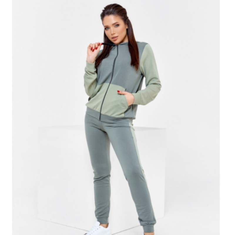 Sweat-shirt à glissière tricoté avec capuche et poches