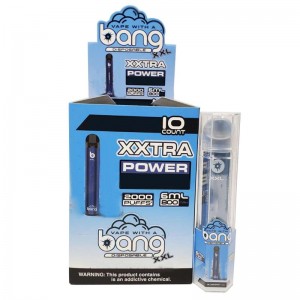 Bang XXL Jetable Vape Stylo Cigarettes électroniques Dispositif 800mAh Batterie 6ml Pods vides Vapeurs originales 2000 Kit de bouffées en gros
