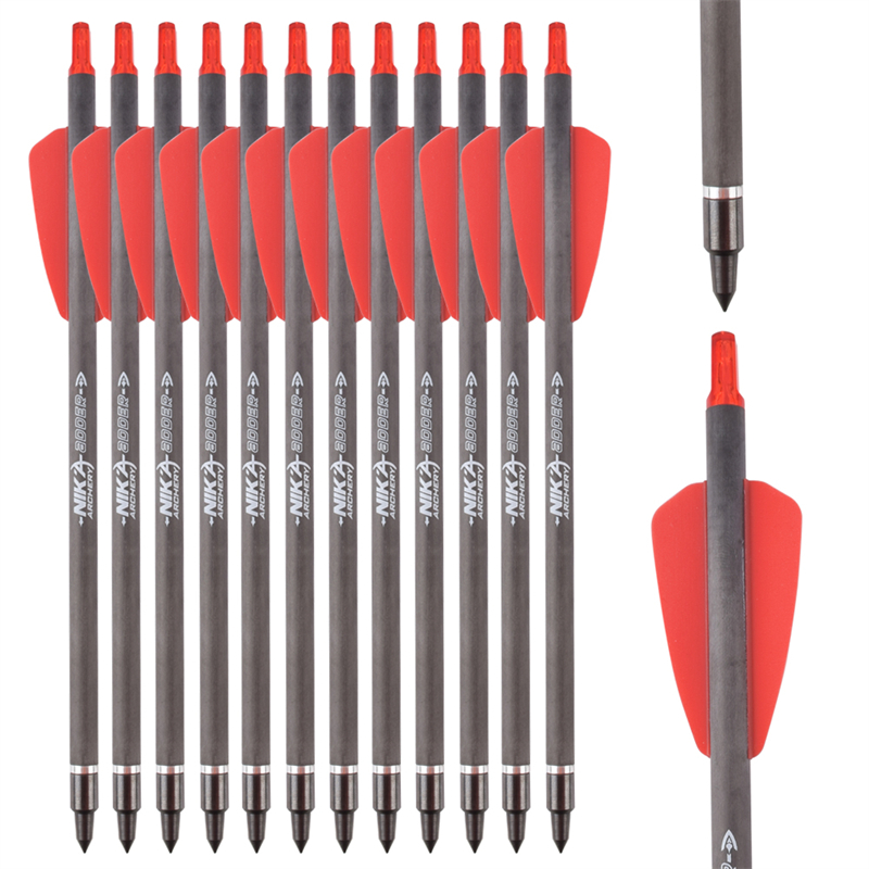 NIKA Tiry 113167-02 ID6.2mm 7.5inch Fibre de carbone Boulons d'arbalète PLASTIC NOGER Tir à l'arc Tirage de tir Cobra Adder/R9/RX