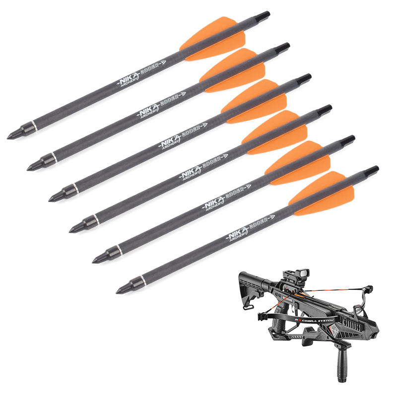 NIKA Tir à l'arc 113167-14 7.5inch ID6.2mm Boulons d'arbalète de carbone en plastique NOCK COBRA System Adder/R9/RX Tir de tir à l'arc