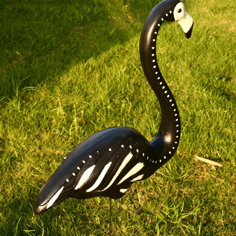 Noir Skeleton Yard Flamingos Halloween Plastique Flamingos Flamingos Pelouse Ornements Zombie Pelouse Ornement