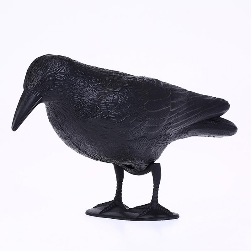 Guguluza Stand Full Corps Flocking Crow Decoy Hunting Plastic Plasque Crow Crow Crow Hallows \\\\\\\\\\\\\\ Day Décor W/feet Pique, Décoration de jardin