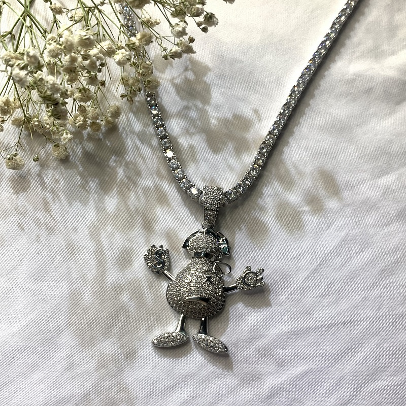 Pendentif mode humanoïde micro incrusté de zircon