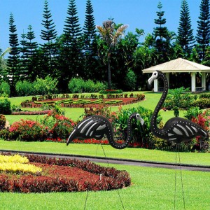 Noir Skeleton Yard Flamingos Halloween Plastique Flamingos Flamingos Pelouse Ornements Zombie Pelouse Ornement