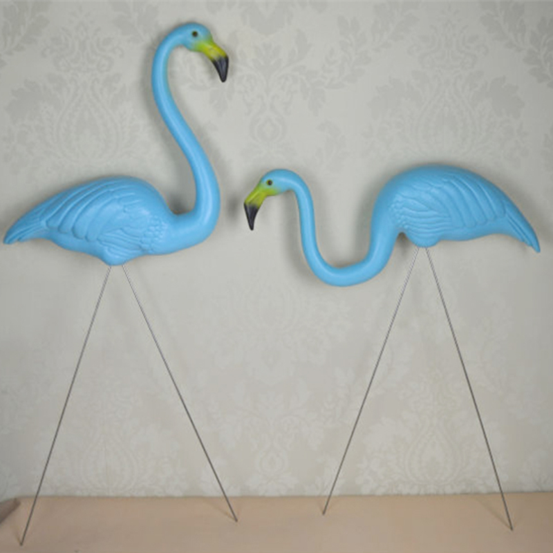 Simulation Plastique Bleu Flamingo Oiseaux Jardinage Décorations d'animaux Fournitures en plein air