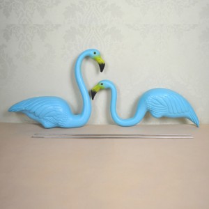 Simulation Plastique Bleu Flamingo Oiseaux Jardinage Décorations d\'animaux Fournitures en plein air