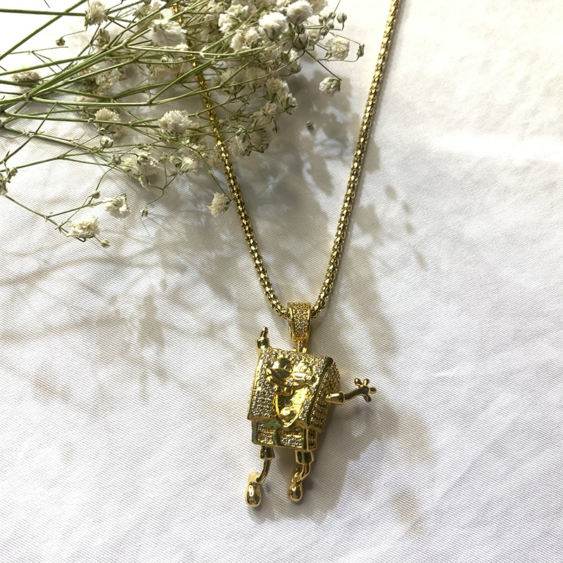 Collier Hip Hip Hip Spongebob d'Inlaid Zircon