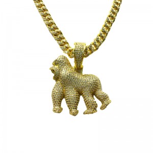 Personnalité King Kong rugissant Gorilla Zircon Pendentif