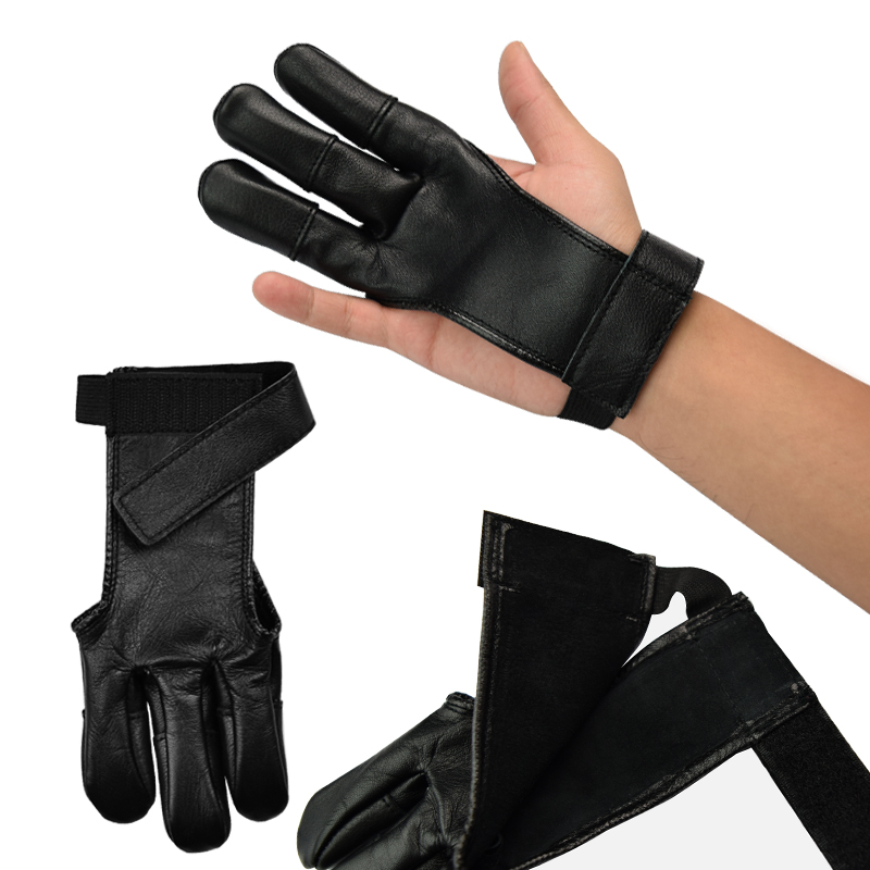 Elong Extérieur 42ft03 Gant de doigt pour la récupération Noir Couleur Couleur Tir à l'arc Protection des doigts