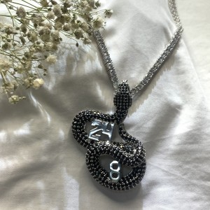 Simple hip hop bijoux or couleur métal chaîne clavicule collier cristal animal snake pendentif collier