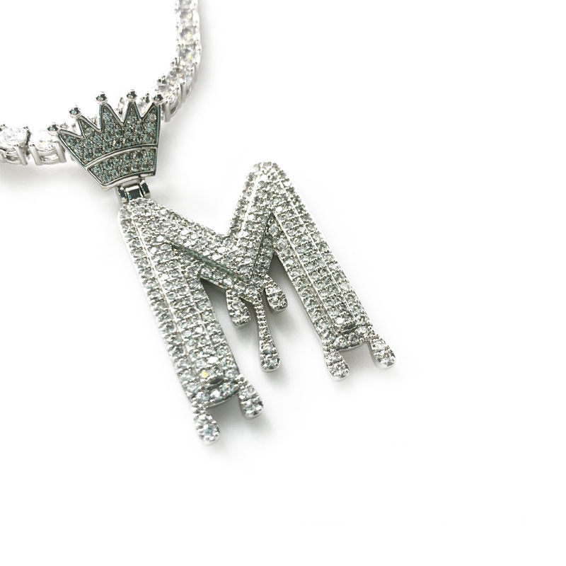 Pendentifs de lettresnouvellement conçues incrustées avec pendentif zircon bijoux bijoux de mode de bijoux