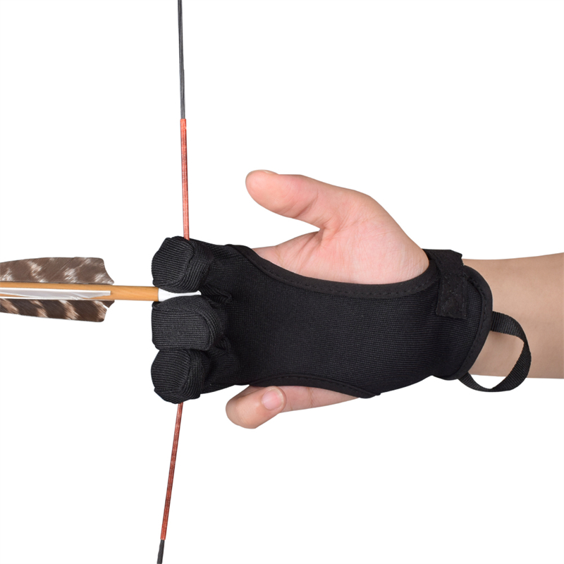 Elong Outdoor 42ft08 Gant de doigt Nylon Fabriqué à la main Tir à l'arc de tir à la main Protection des doigts