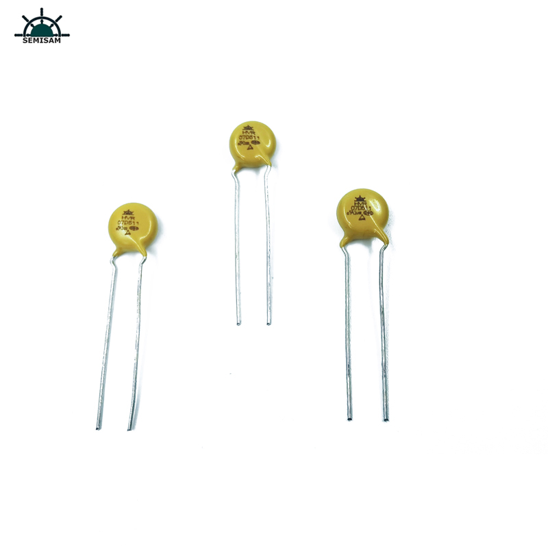 Fabricant d'origine Long plomb, Silicon jaune MOV 7D511 510V 7mm RESISTOR MOV varistor