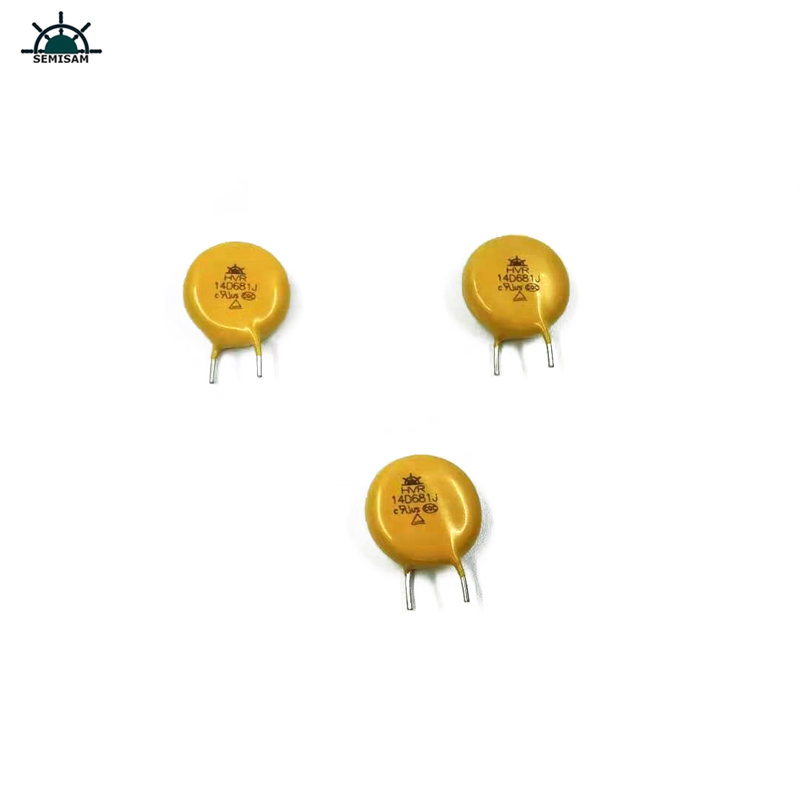 ODM Basse prix Bon service, jaune High Surge MOV 14mm HVR14D681K Varisteur d'oxyde de zinc pour lampes à LED