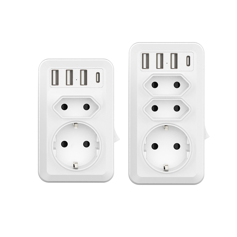 Nouveaux bouchons de conversion standard allemands de conversion standard européennes Sockets de murs européens une à plusieurs utilisations multiples serres de mur standard européennes