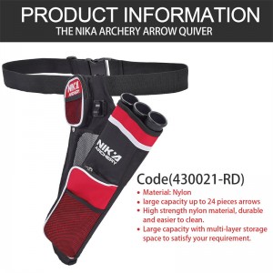 NIKA Tir à l\'arc 430021 RH Couleur rouge 3 Tube tremblement de la hanche Travage de la chasse à la chasse à l\'arrochet arrow Porte-coureur d\'arc
