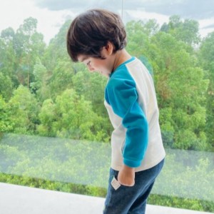 Pantalon en coton tricoté à manches longues