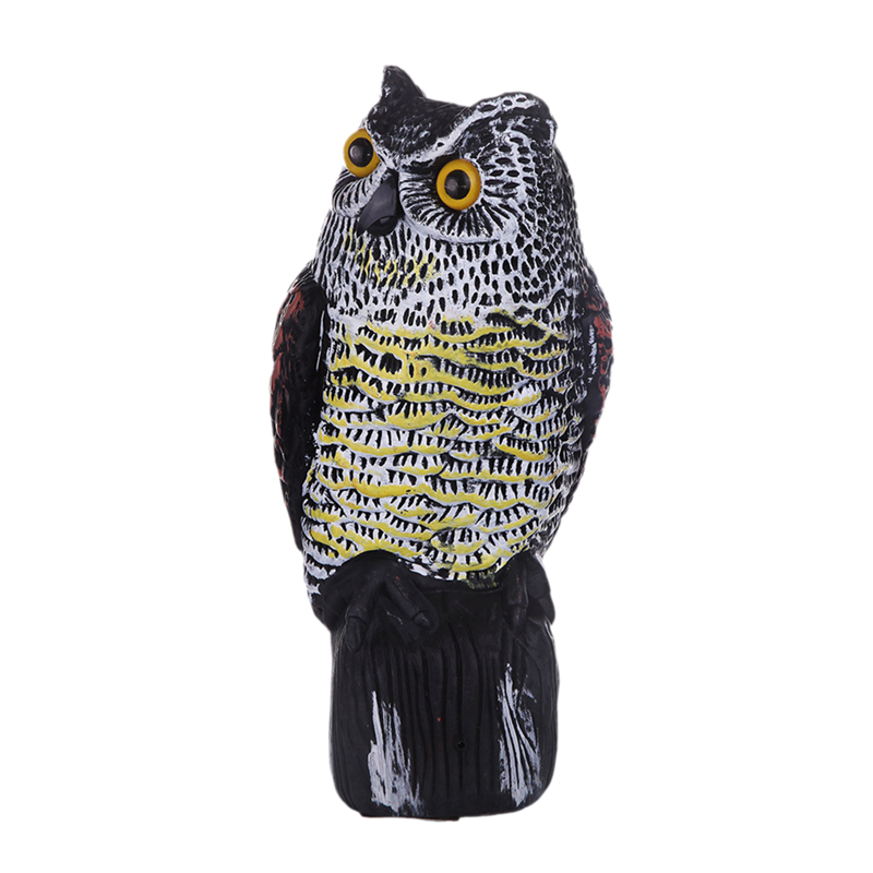 Grand Fake Fake Solar Power Plastic Owl Decoy Statue Statue Jardin Spessarow