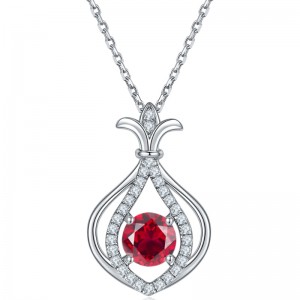 Nouveaux bijoux de mode 925 Sterling Sterling Rhodium Collier de pendentif Zircon cubique pour femmes cadeau