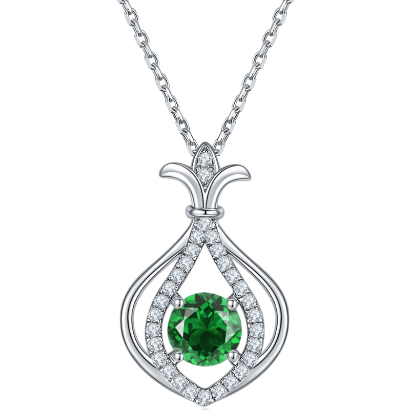 Nouveaux bijoux de mode 925 Sterling Sterling Rhodium Collier de pendentif Zircon cubique pour femmes cadeau