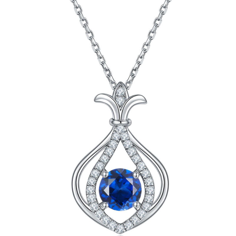 Nouveaux bijoux de mode 925 Sterling Sterling Rhodium Collier de pendentif Zircon cubique pour femmes cadeau