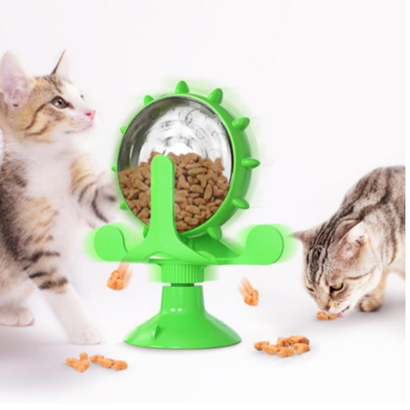 Fournitures pour animaux de table Turntable Cat Toy Interactive Toy Slow Alymer Food Fuite Fuite Trappe Funny Cat Jouets